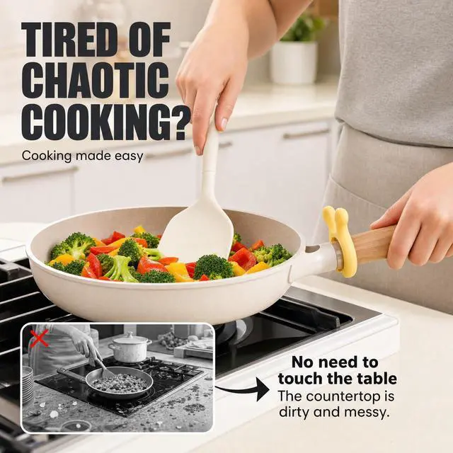 Alt view image 5 of 6 - 3PCS Silicone Pot Handle Holder & Spatula Rest, 2026 Upgraded Heat Resistant Spoon Holder for Stove Top, Anti-Scalding Utensil Rest & Steam Releaser Pot Clip, Non-Slip Kitchen Gadgets Organizer Kit