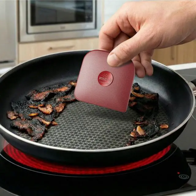 Alt view image 4 of 7 - Pan Scraper Tool for Kitchen 5 Pcs Pot Scraper | Multifunctional Pot Scraper Kitchen Tool, Non-Slip, Food Safe, High Heat Resistant-Red