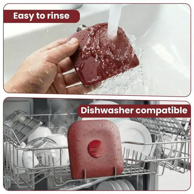 Alt view image 7 of 7 - Pan Scraper Tool for Kitchen 5 Pcs Pot Scraper | Multifunctional Pot Scraper Kitchen Tool, Non-Slip, Food Safe, High Heat Resistant-Red