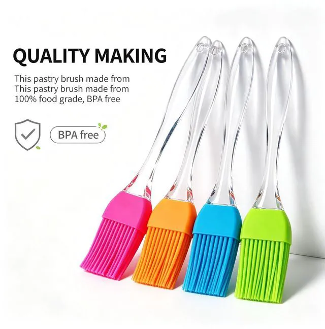 Alt view image 2 of 7 - Brush,4 Packs Basting Brush for Cooking | Heat Resistant Silicone Brush for Kitchen BBQ Grill Barbecue Baking