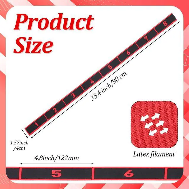 Alt view image 2 of 7 - Number Stretch Workout Band Fitness Resistance Band | Stretching and Yoga, Pilates Resistance Bands