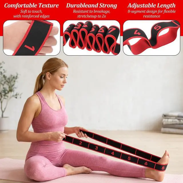 Alt view image 4 of 7 - Number Stretch Workout Band Fitness Resistance Band | Stretching and Yoga, Pilates Resistance Bands