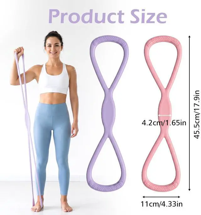 Alt view image 2 of 7 - 2 Pcs Figure 8 Resistance Band with Handles Arm Resistance Bands 15lb | for Women Men, 8 Shaped, Silicone, Stretch, Shoulder Resistances Band, Exercise Workout Bands, for Arm Back Shoulder