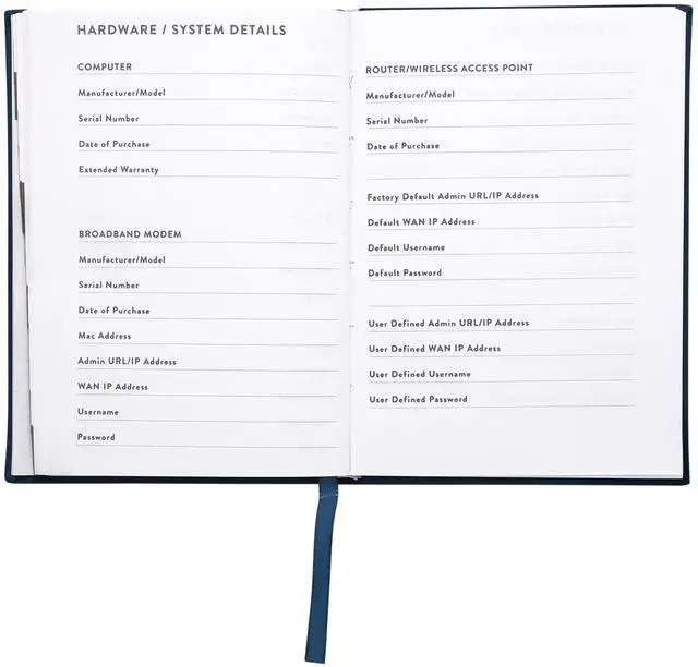 Alt view image 4 of 7 - Password Keeper Book with Alphabetical Tabs Hardcover Organizer | Discreet Black Faux Leather Cover, Compact 5.75x4 in Size to Store Website Logins, Card Details and Contacts
