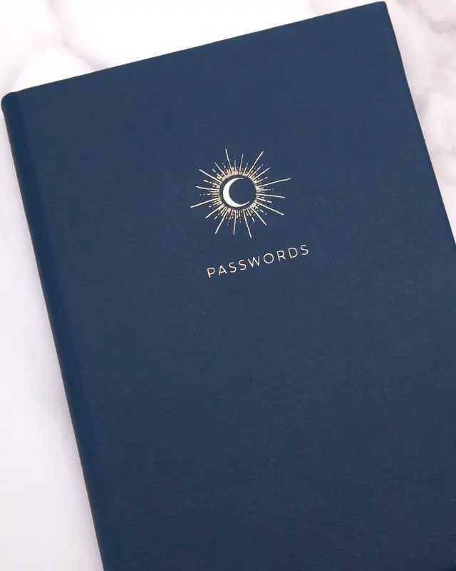 Alt view image 3 of 7 - Password Keeper Book with Alphabetical Tabs Hardcover Organizer | Discreet Black Faux Leather Cover, Compact 5.75x4 in Size to Store Website Logins, Card Details and Contacts