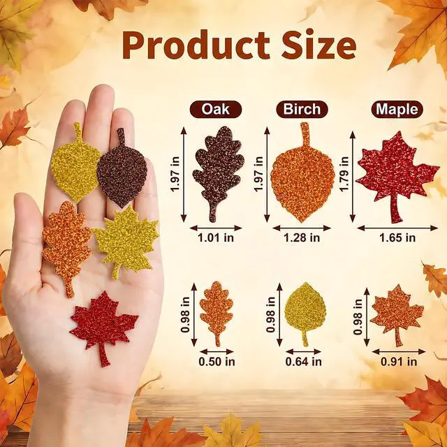 Alt view image 2 of 7 - Thanksgiving Crafts for Kids - Maple Leaf Glitter Foam Stickers | 138 PCS Self Adhesive Fall Stickers - Thanksgiving Games for Kids -Friendsgiving Party Supplies Favors for Halloween Gifts
