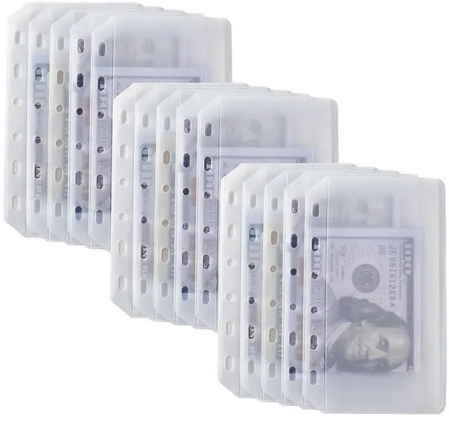 Main image of 15pcs A7 Mini Binder Pockets with No Zippers, Zipless Budget Envelopes for Cash System, A7 Binder Pouch for 6 Ring Binder, Money Folder Organizer for Cash.