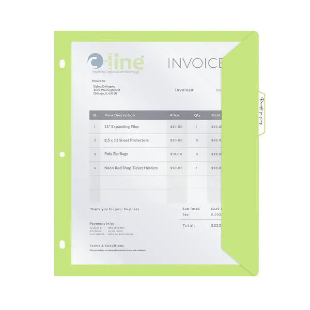 Alt view image 4 of 7 - 5-Tab Binder Pockets with Write-On Index Tabs, Assorted Colors, 8.5 x 11 Inches, 5 Pockets per Set (06650)