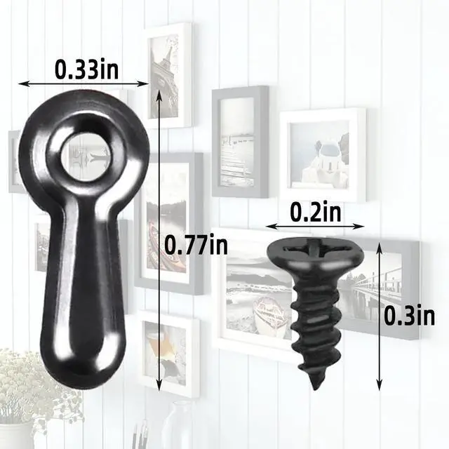 Alt view image 6 of 7 - 160-Piece Metal Picture Frame Set with 160 Screws, Turn Button Fasteners, Black Frame Hardware, Hanging Hangers for Photos, Crafts, Posters