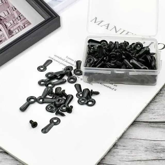 Alt view image 7 of 7 - 160-Piece Metal Picture Frame Set with 160 Screws, Turn Button Fasteners, Black Frame Hardware, Hanging Hangers for Photos, Crafts, Posters