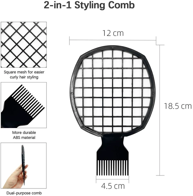 Alt view image 2 of 7 - 2Pcs Upgraded Twist Combs Hair Sponge Brush, Superior to Hair Sponge for Curls in Men and Women, Dual-sided Design, ABS Material, Ergonomic, Lasting Over a Year, 2 Combs Included