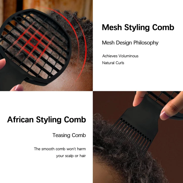 Alt view image 3 of 7 - 2Pcs Upgraded Twist Combs Hair Sponge Brush, Superior to Hair Sponge for Curls in Men and Women, Dual-sided Design, ABS Material, Ergonomic, Lasting Over a Year, 2 Combs Included