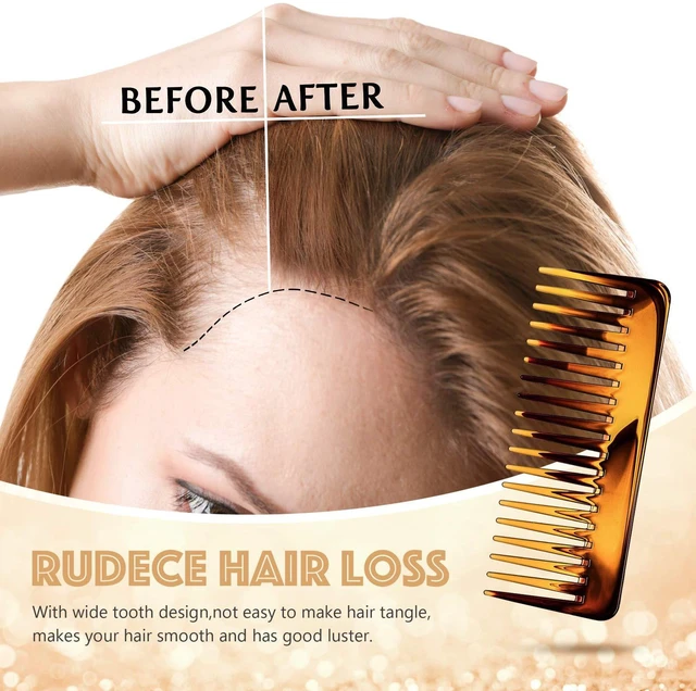 Alt view image 3 of 6 - Wide Tooth Comb No Handle,Brown | Large Hair Detangling Comb, for Curly Wet Dry Hair, Detangler Accessories