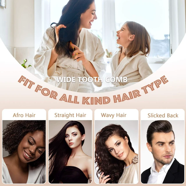 Alt view image 5 of 6 - Wide Tooth Comb No Handle,Brown | Large Hair Detangling Comb, for Curly Wet Dry Hair, Detangler Accessories