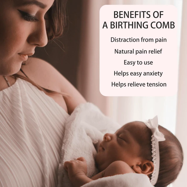 Alt view image 4 of 5 - Wooden Labor Comb for Women, Labor and Delivery Essentials for Pregnant Women, Natural Birthing Comb Baby Shower Gifts with Cloth Bag