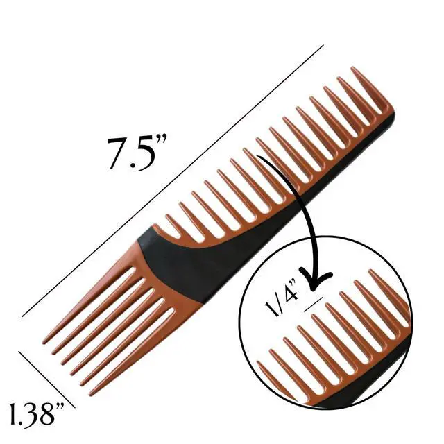 Alt view image 3 of 7 - Premium Duo Combo Detangling Hair Lifting Comb Wide Tooth Teasing Curly Straight Thick Wet Shower Wavy Afro Long Mohawk Wigs Men Women Volume Styling Heat Resistant Non-Slip