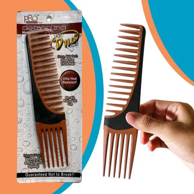 Alt view image 4 of 7 - Premium Duo Combo Detangling Hair Lifting Comb Wide Tooth Teasing Curly Straight Thick Wet Shower Wavy Afro Long Mohawk Wigs Men Women Volume Styling Heat Resistant Non-Slip