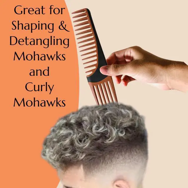 Alt view image 5 of 7 - Premium Duo Combo Detangling Hair Lifting Comb Wide Tooth Teasing Curly Straight Thick Wet Shower Wavy Afro Long Mohawk Wigs Men Women Volume Styling Heat Resistant Non-Slip