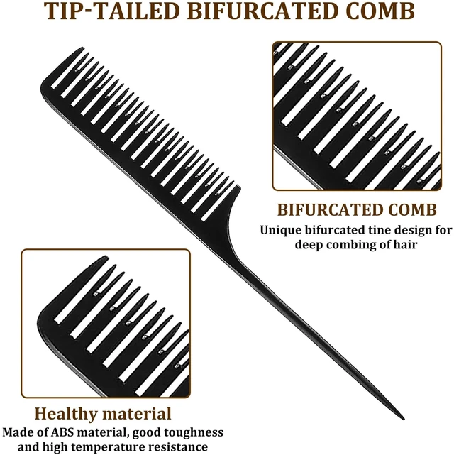 Alt view image 5 of 7 - 1st Choice Professional Hair Combs for Women Styling Hair Combs Plastic Weaving Combs for Highlighting,3-Way Weaving & Sectioning Foiling Comb for Hair Coloring, Highlighting, Balayage
