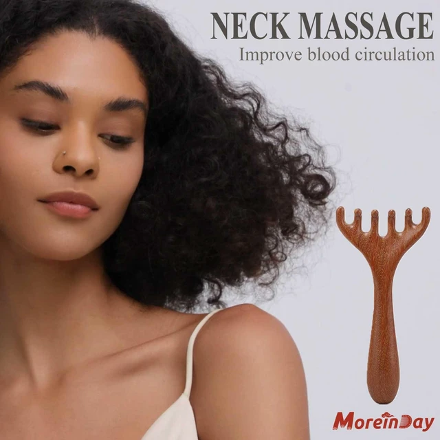 Alt view image 7 of 7 - Head Massager Scalp, Wooden Scalp Massager, Foot Massage Tool | with storage pouch, natural Sandalwood, masajeador de cabeza, scalp massage for stress relax, foot massage for muscles relax