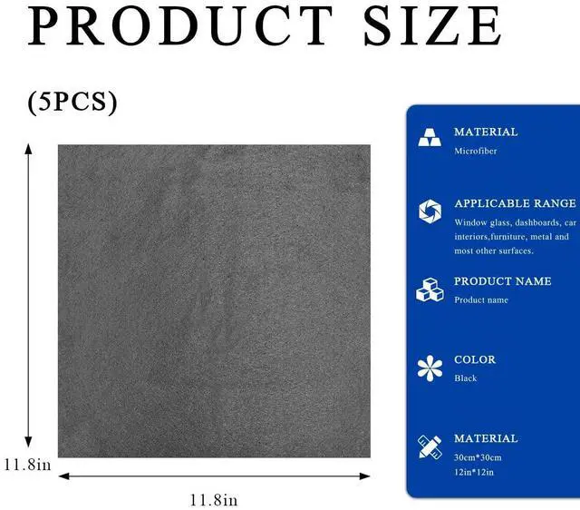 Alt view image 2 of 6 - 5 PCS Thickened Magic Cleaning Cloth, 12"×12" Microfiber Miracle Rags Reuseable Streak Free Wipes, Multipurpose Magic Cleaning Cloths for Car Kitchen Glass Window Mirror
