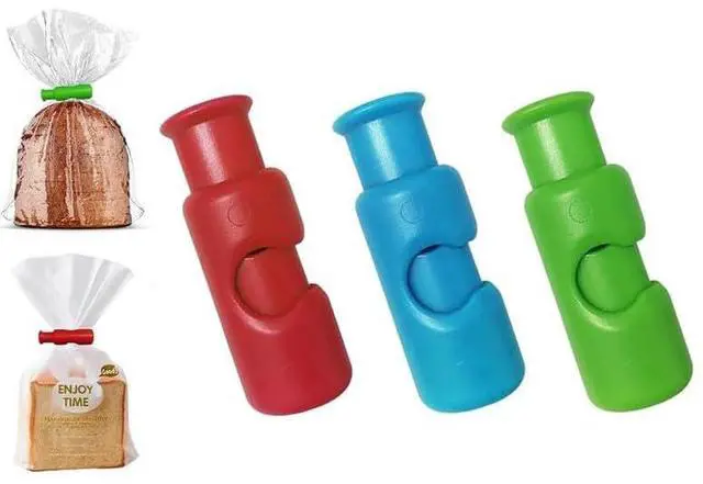 Main image of Bag Clips, New Chip Bag Food, Reusable Grocery Bag Clips, Snack Bread Closure Clip, Food for Bags Plastic (3 Pcs)