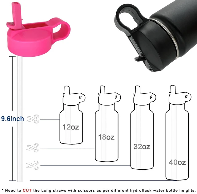 Alt view image 4 of 6 - 3-Pack Replacement Straws for Hydro Flask | Compatible with Hydro Flask Wide Mouth Bottle Lid with Straw Brush, BPA Free (Fit for Hydroflask Bottles)