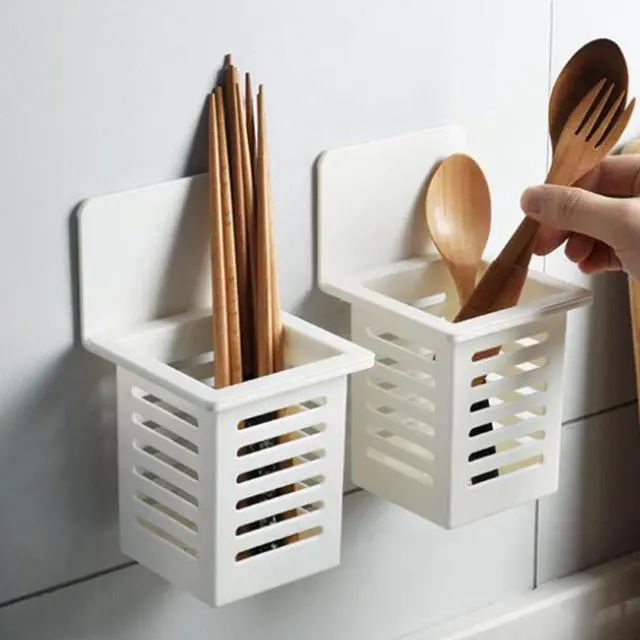 Alt view image 2 of 5 - Kitchen Tool Holder Wall-mounted utensils and Forks Spoons Rack,Drying Rack Space-saving,Storage of stationery, makeup brushes, and cleaning tools
