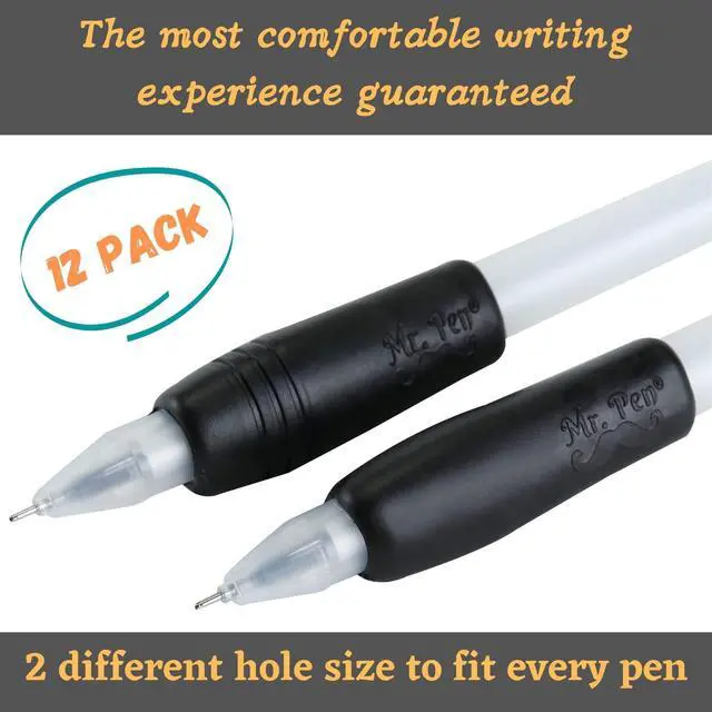 Alt view image 2 of 7 - Pencil and Pen Grips, 12 Pack, Black, Pencil Grips for Adults | Rubber Pencil Grips, Pen Grips for Adults with Arthritis, Ergonomic Pencil Grip, Pen Gripper