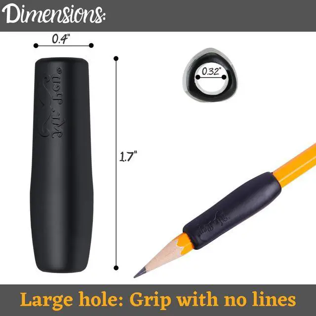 Alt view image 3 of 7 - Pencil and Pen Grips, 12 Pack, Black, Pencil Grips for Adults | Rubber Pencil Grips, Pen Grips for Adults with Arthritis, Ergonomic Pencil Grip, Pen Gripper