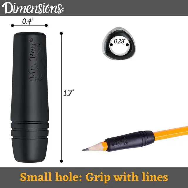 Alt view image 4 of 7 - Pencil and Pen Grips, 12 Pack, Black, Pencil Grips for Adults | Rubber Pencil Grips, Pen Grips for Adults with Arthritis, Ergonomic Pencil Grip, Pen Gripper