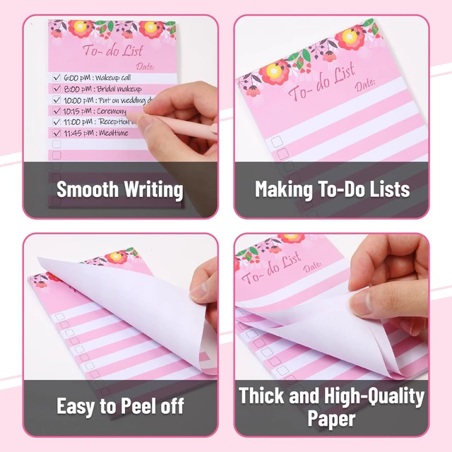 Alt view image 3 of 7 - to Do List Sticky Notes, 4 x 6, 4 Pads, 200 Sheets