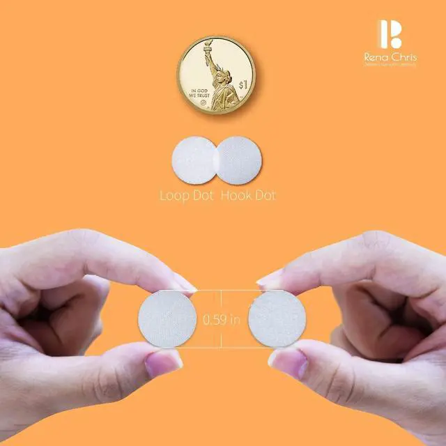 Alt view image 2 of 7 - Self Adhesive Dots, Strong Adhesive 1000Pcs (500Pairs) 0.59" Diameter Back Nylon, Hook & Loop Dots with Waterproof Glue Tapes, Very Suitable for Classroom, Office, Home (White)