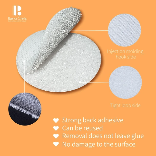 Alt view image 3 of 7 - Self Adhesive Dots, Strong Adhesive 500PCS 0.59" Diameter Sticky Back Nylon Dots, Hook & Loop Dots with Waterproof Sticky Glue Tapes, Very Suitable for Classroom, Office, Home