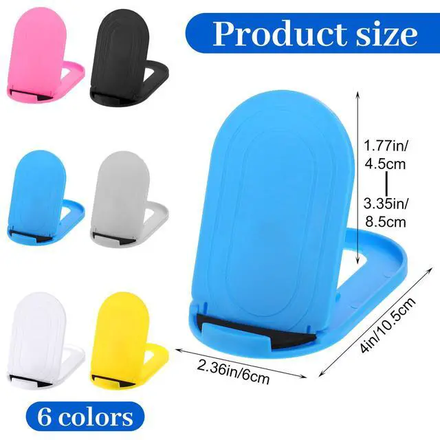 Alt view image 3 of 7 - 6Pcs Cell Phone Stand for Desk, Foldable Phone Stands | Portable Desktop CellPhone Holder Adjustable Mobile Tablet Holder Fits 4-8inch Devices for Desk with Anti-Slip Base 6 Colors