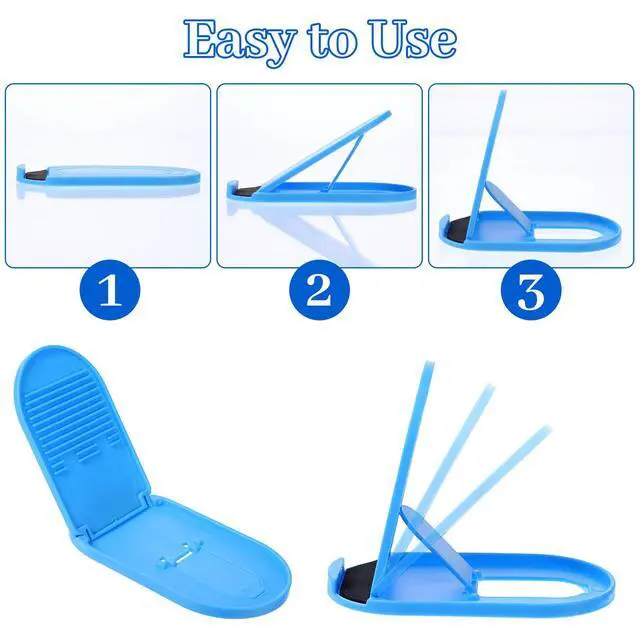 Alt view image 4 of 7 - 6Pcs Cell Phone Stand for Desk, Foldable Phone Stands | Portable Desktop CellPhone Holder Adjustable Mobile Tablet Holder Fits 4-8inch Devices for Desk with Anti-Slip Base 6 Colors