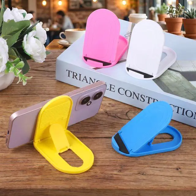 Alt view image 7 of 7 - 6Pcs Cell Phone Stand for Desk, Foldable Phone Stands | Portable Desktop CellPhone Holder Adjustable Mobile Tablet Holder Fits 4-8inch Devices for Desk with Anti-Slip Base 6 Colors