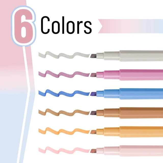 Alt view image 2 of 7 - Aesthetic Highlighters No Bleed, 6 Pack, Chisel Tip | Cute Bible Highlighters Assorted Colors for Journaling, Highlighting, Underlining, Fast Dry, Back to School Supplies