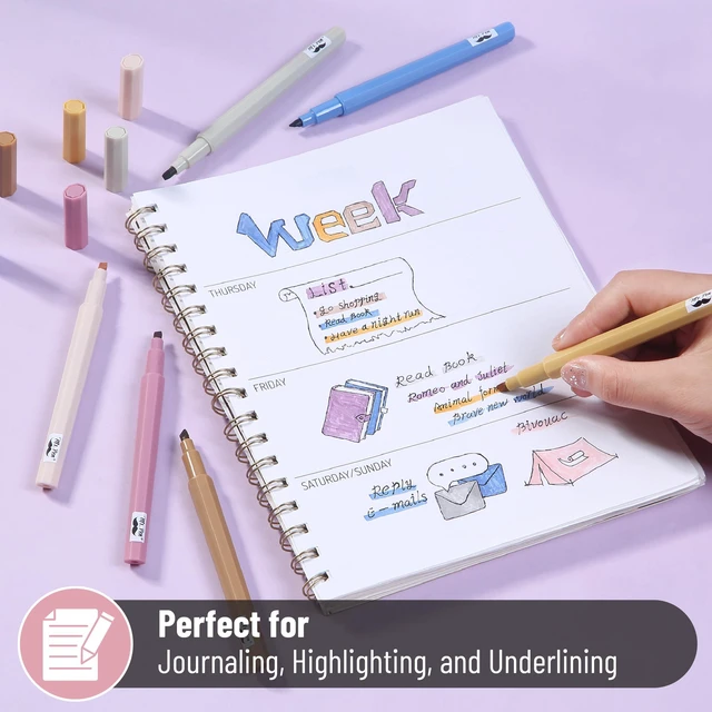 Alt view image 5 of 7 - Aesthetic Highlighters No Bleed, 6 Pack, Chisel Tip | Cute Bible Highlighters Assorted Colors for Journaling, Highlighting, Underlining, Fast Dry, Back to School Supplies