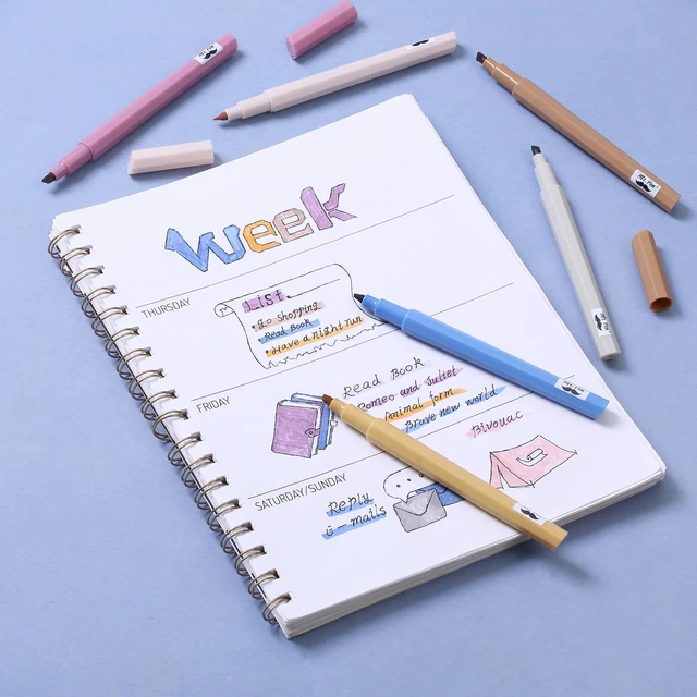 Alt view image 7 of 7 - Aesthetic Highlighters No Bleed, 6 Pack, Chisel Tip | Cute Bible Highlighters Assorted Colors for Journaling, Highlighting, Underlining, Fast Dry, Back to School Supplies