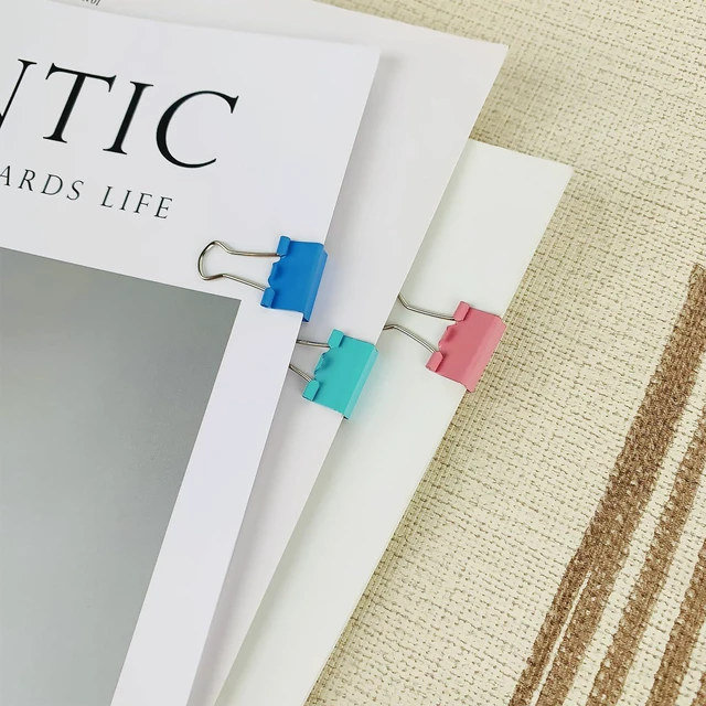 Alt view image 5 of 7 - 40-Pack Mini Binder Clips in 4 Colors (Blue, Yellow, Red, Green), 15mm/0.6-Inch Small Paper Clips for Home, School, Office and Business