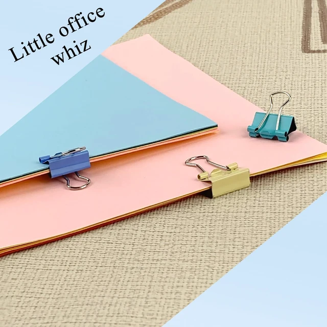 Alt view image 7 of 7 - 40-Pack Mini Binder Clips in 4 Colors (Blue, Yellow, Red, Green), 15mm/0.6-Inch Small Paper Clips for Home, School, Office and Business