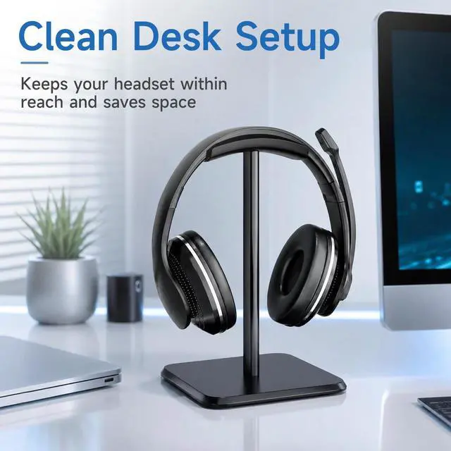Alt view image 2 of 6 - Headphone Stand Headset Stand, Detachable Headset Holder, Earbuds Mount