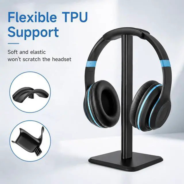 Alt view image 6 of 6 - Headphone Stand Headset Stand, Detachable Headset Holder, Earbuds Mount