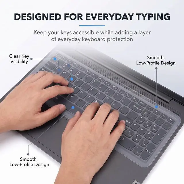 Alt view image 7 of 7 - 15.6 Inch Laptop Keyboard Cover, Keyboard Protector for Laptop, Universal Keyboard Cover Skin for 15.6 Laptop, Computer Keyboard Cover for Work, School and Home