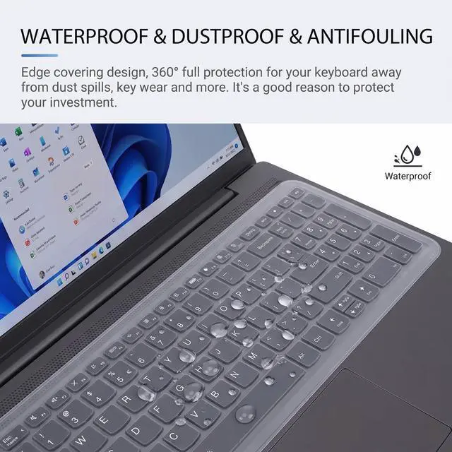 Alt view image 3 of 7 - 15.6 Inch Laptop Keyboard Cover, Keyboard Protector for Laptop, Universal Keyboard Cover Skin for 15.6 Laptop, Computer Keyboard Cover for Work, School and Home
