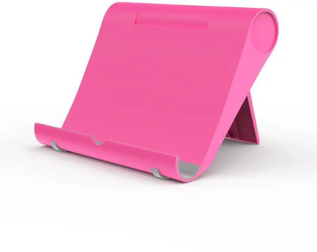 Main image of Cell Phone Stand for Desk, Foldable and Adjustable Multi-Angle Holder Dock, Universal Compatibility for Most Phone and Tablet, Portable and Sturdy Design for Office and Home (Pink)
