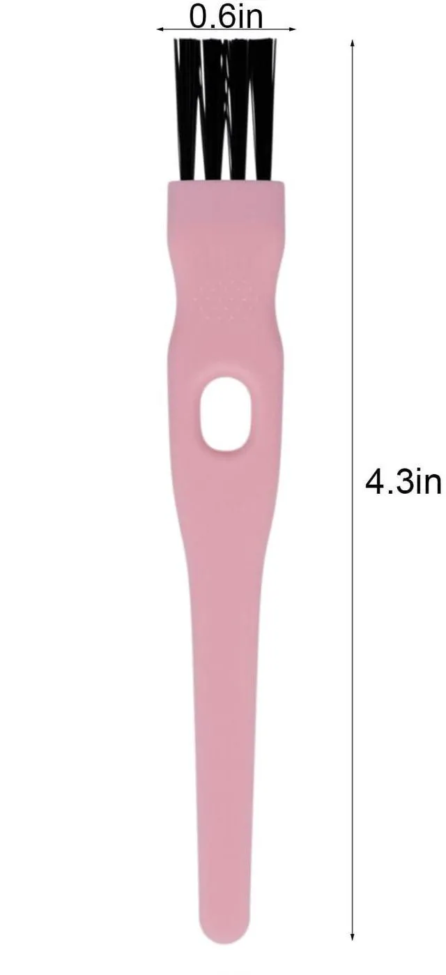 Alt view image 2 of 4 - Mini Cleaning Brushes, 6 Pack Nylon Detail Brushes, 4.3 Inch (Pink) | Nylon Bristles, Pink Handles, For Shavers, Razor Heads, Trimmers, Mug Lids, Keyboards, Small Crevices