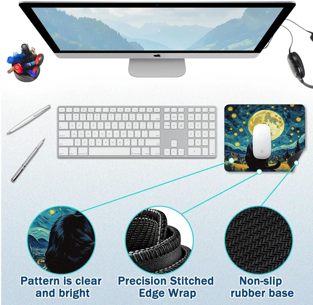 Alt view image 2 of 6 - Mouse Pad Gaming - Desk Mat for Keyboard and Mouse - Large Mouse Pads for Desk, Gaming Mousepad with Non-Slip Base, Desks Pad (11.8" X 9.8") for Game, Office and Home