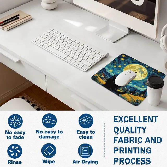 Alt view image 3 of 6 - Mouse Pad Gaming - Desk Mat for Keyboard and Mouse - Large Mouse Pads for Desk, Gaming Mousepad with Non-Slip Base, Desks Pad (11.8" X 9.8") for Game, Office and Home